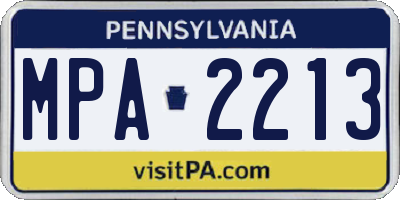 PA license plate MPA2213