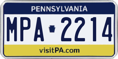 PA license plate MPA2214