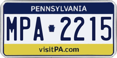 PA license plate MPA2215