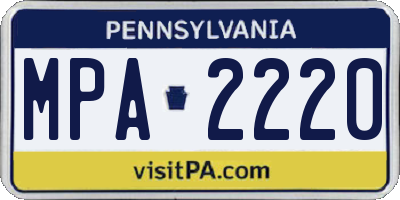 PA license plate MPA2220