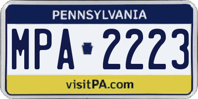 PA license plate MPA2223