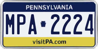 PA license plate MPA2224