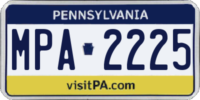 PA license plate MPA2225