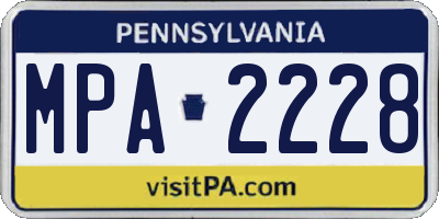 PA license plate MPA2228