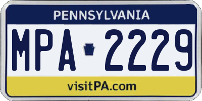 PA license plate MPA2229