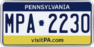 PA license plate MPA2230