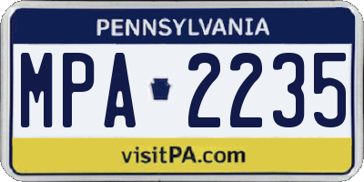 PA license plate MPA2235