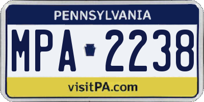 PA license plate MPA2238