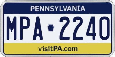 PA license plate MPA2240