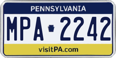 PA license plate MPA2242