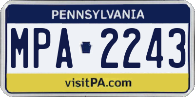 PA license plate MPA2243