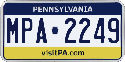PA license plate MPA2249