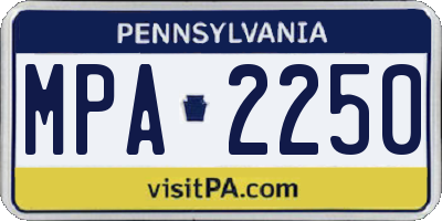 PA license plate MPA2250