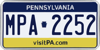 PA license plate MPA2252