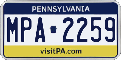 PA license plate MPA2259