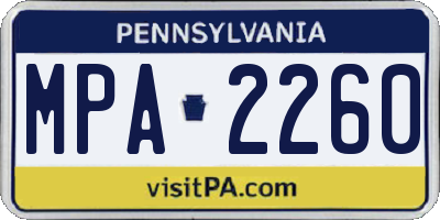 PA license plate MPA2260