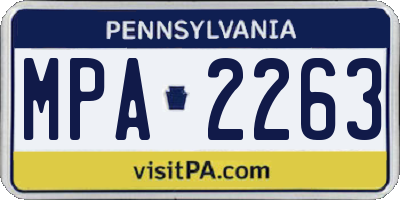 PA license plate MPA2263