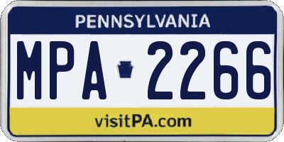 PA license plate MPA2266