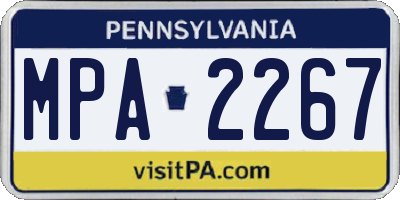PA license plate MPA2267