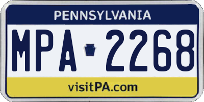 PA license plate MPA2268