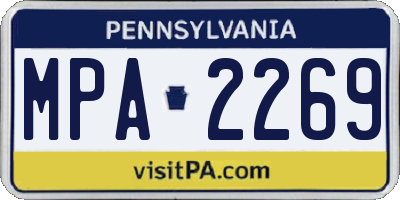 PA license plate MPA2269