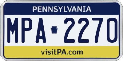 PA license plate MPA2270