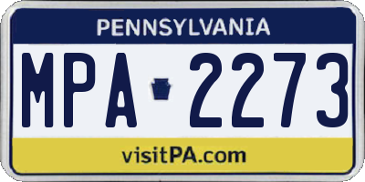 PA license plate MPA2273
