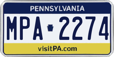 PA license plate MPA2274