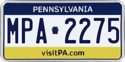 PA license plate MPA2275