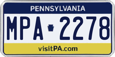 PA license plate MPA2278