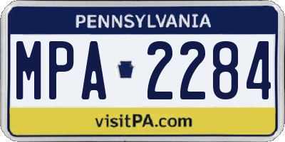 PA license plate MPA2284