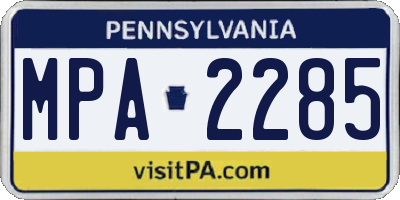 PA license plate MPA2285