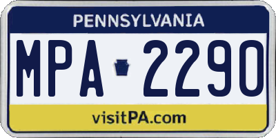 PA license plate MPA2290