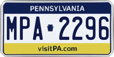PA license plate MPA2296