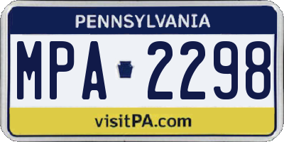 PA license plate MPA2298