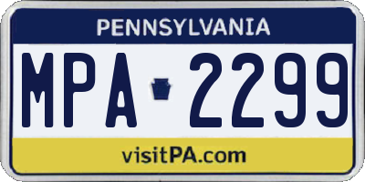 PA license plate MPA2299