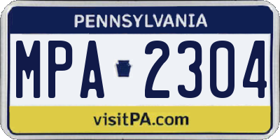PA license plate MPA2304