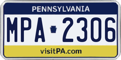 PA license plate MPA2306
