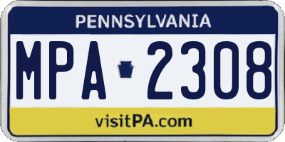 PA license plate MPA2308