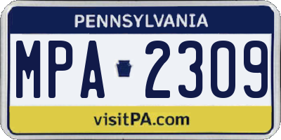 PA license plate MPA2309