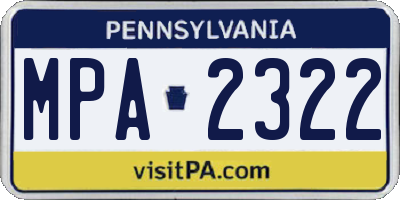 PA license plate MPA2322