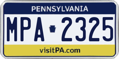 PA license plate MPA2325