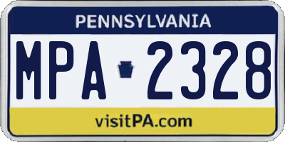 PA license plate MPA2328