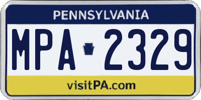 PA license plate MPA2329