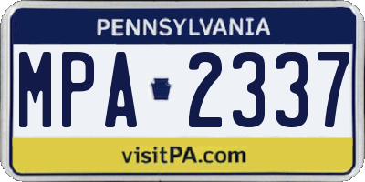 PA license plate MPA2337