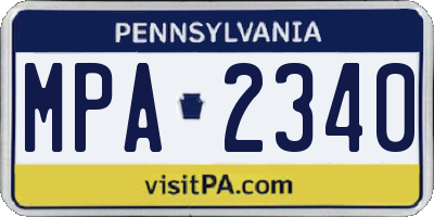 PA license plate MPA2340