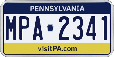 PA license plate MPA2341