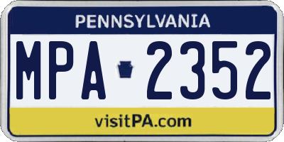 PA license plate MPA2352