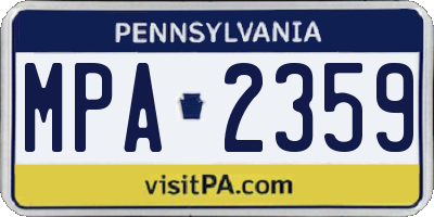 PA license plate MPA2359
