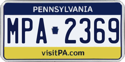 PA license plate MPA2369
